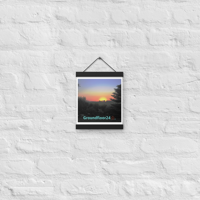 Beautiful Sunset Sinari Poster with hangers with Groundfloor with House Logo