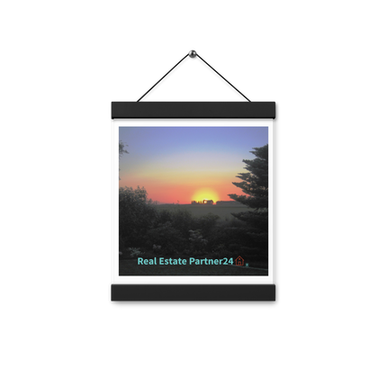 Beautiful Sunset Sinari Poster with hangers with realestatepartner24 with house Logo