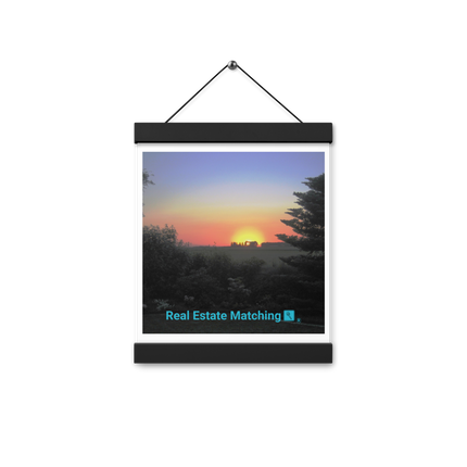 Beautiful Sunset Sinari Poster with hangers with realestatematching with key Logo