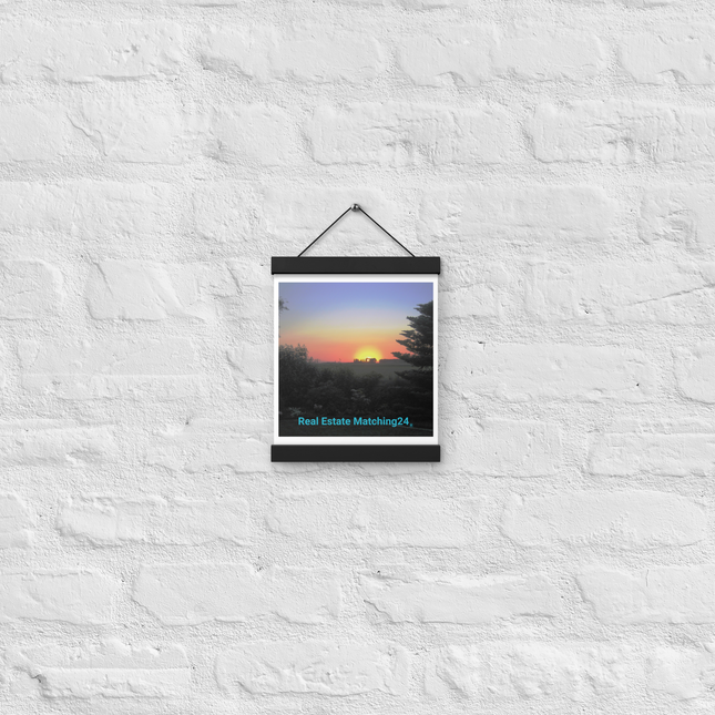 Beautiful Sunset Sinari Poster with hangers with realestatematching24 without key Logo