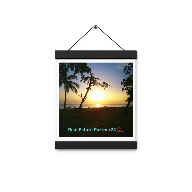 Beautiful Sea View Poster with hangers with realestatepartner24 with house Logo