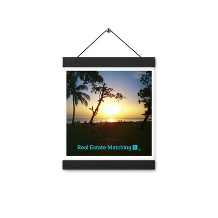 Beautiful Sea View Poster with hangers with realestatematching with key Logo