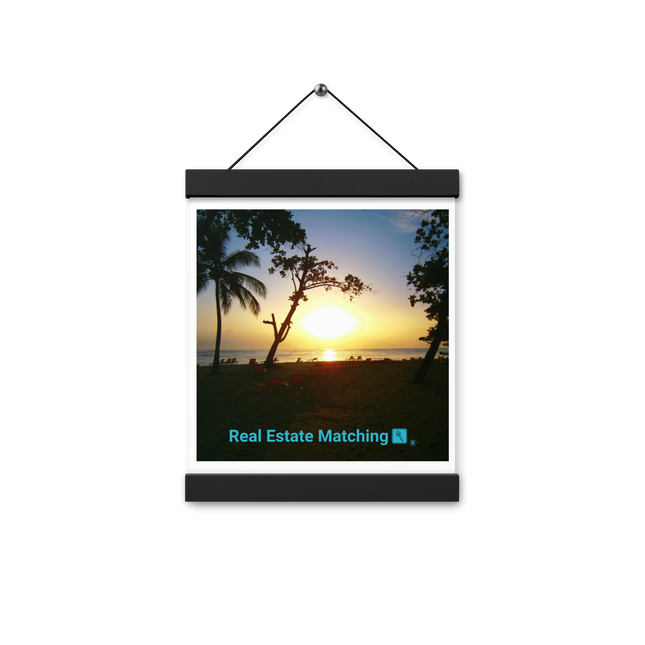 Beautiful Sea View Poster with hangers with realestatematching with key Logo