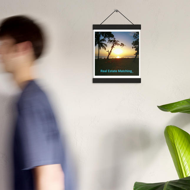 Beautiful Sea View Poster with hangers with realestatematching24 with key Logo