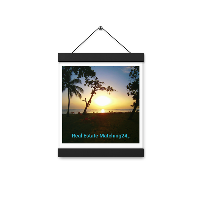 Beautiful Sea View Poster with hangers with realestatematching24 without key Logo