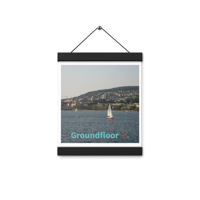 Beautiful River & Hills Sinari Poster with hangers with Groundfloor with House Logo