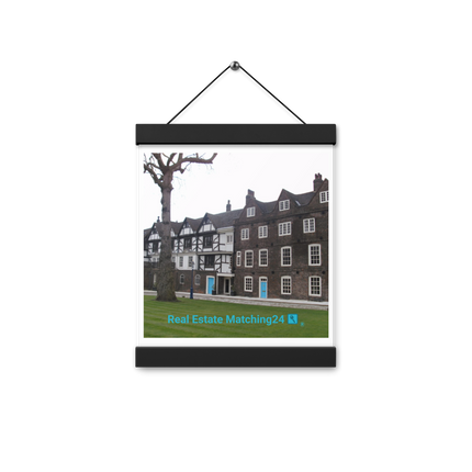Beautiful Palace Framed photo paper poster with realestatematching24 with key Logo