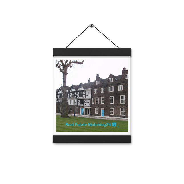 Beautiful Palace Framed photo paper poster with realestatematching24 with key Logo