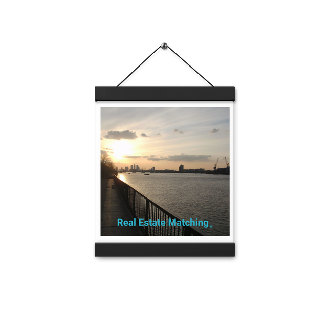Awesome River View Poster with hangers with realestatematching without key Logo