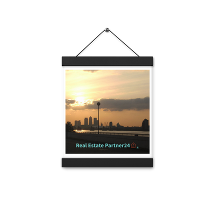 Majestic Sunset Poster with hangers with realestatepartner24 with house Logo