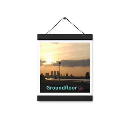 Majestic Sunset Poster with hangers with Groundfloor with House Logo