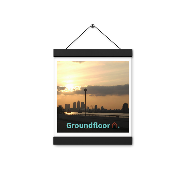 Majestic Sunset Poster with hangers with Groundfloor with House Logo