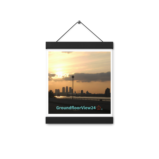 Majestic Sunset Poster with hangers with groundfloorview24 with House Logo