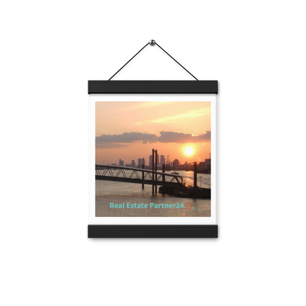 Evening Glow Poster with hangers with realestatepartner24 with house Logo