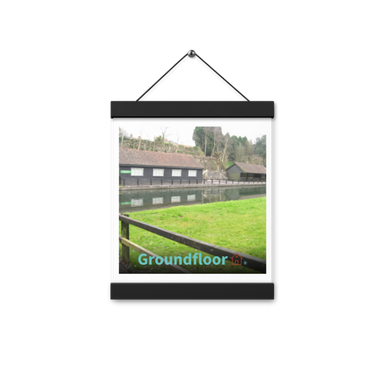 Lakeside Serenity Poster with hangers with Groundfloor with House Logo