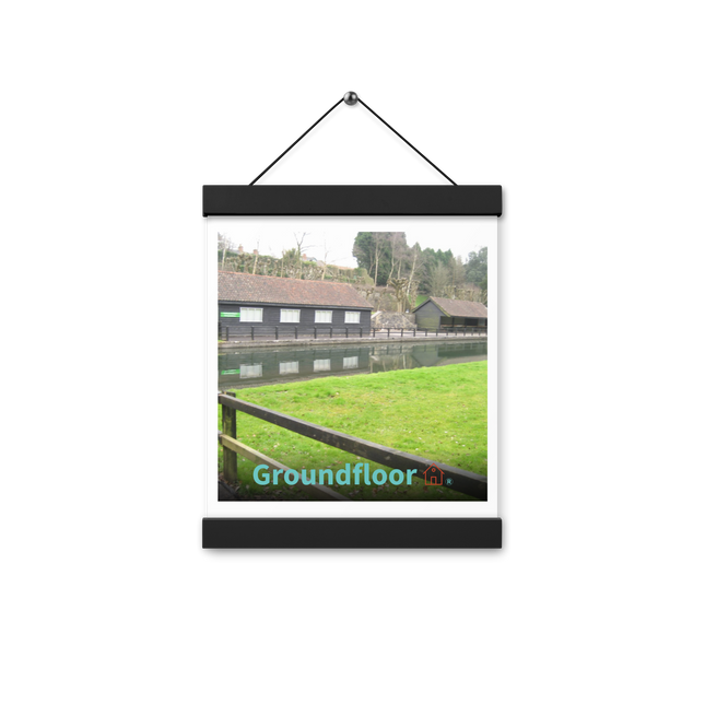 Lakeside Serenity Poster with hangers with Groundfloor with House Logo