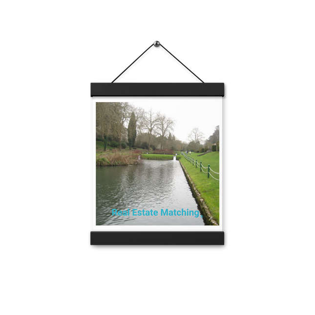 Lakeside Beauty Poster with hangers with realestatematching without key Logo