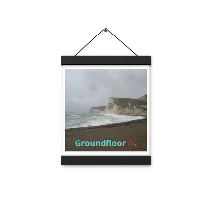 Waves and Sand Poster with hangers with Groundfloor with House Logo
