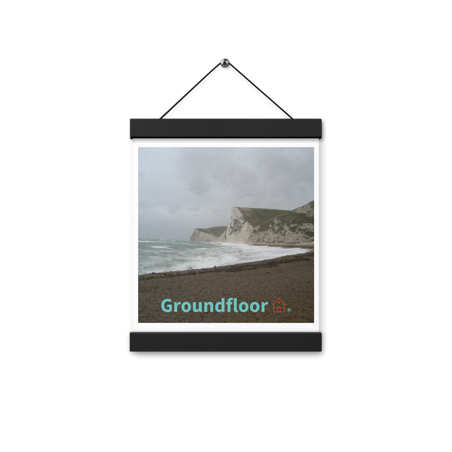 Waves and Sand Poster with hangers with Groundfloor with House Logo