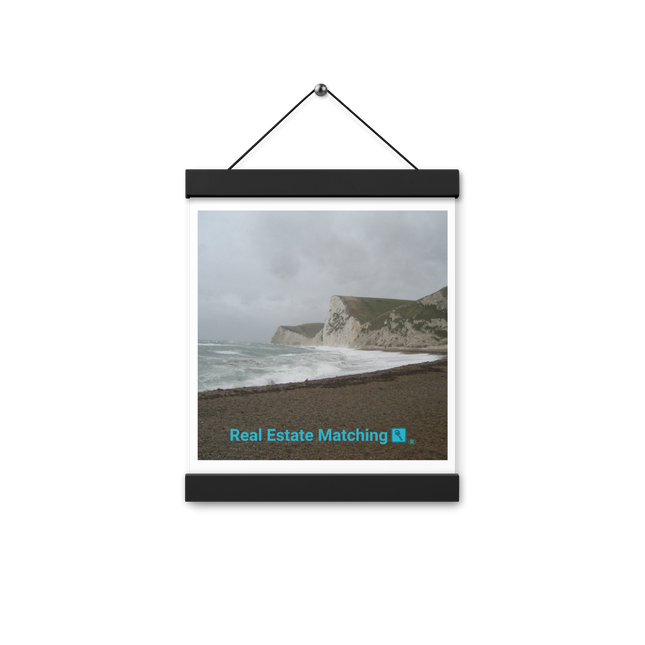 Waves and Sand Poster with hangers with realestatematching with key Logo