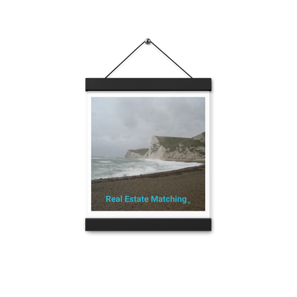 Waves and Sand Poster with hangers with realestatematching without key Logo