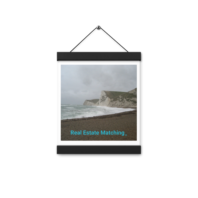 Waves and Sand Poster with hangers with realestatematching without key Logo