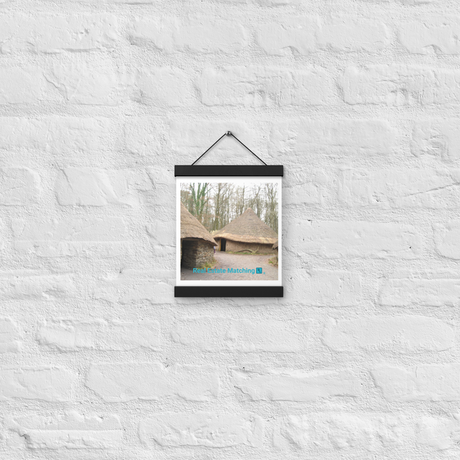 Village Charm Poster with hangers with realestatematching with key Logo