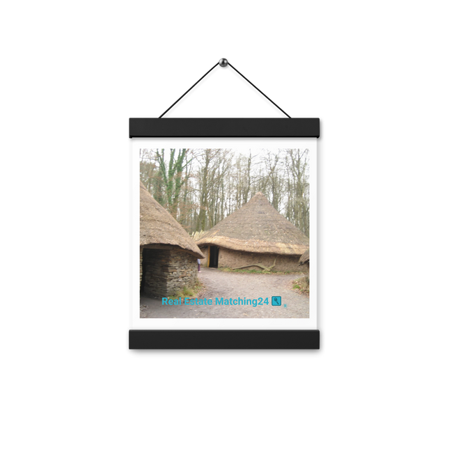 Village Charm Poster with hangers with realestatematching24 with key Logo
