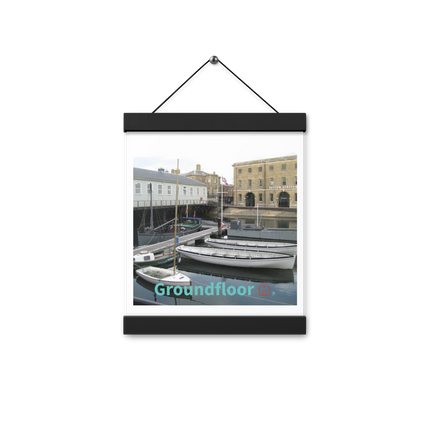Boat on Water Poster with hangers with Groundfloor with House Logo