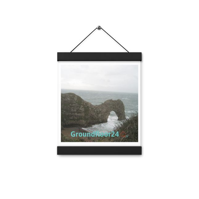 Coastal Escape Poster with hangers with Groundfloor24 with House Logo