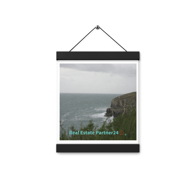 Seaside Serenity Poster with hangers with realestatepartner24 with house Logo
