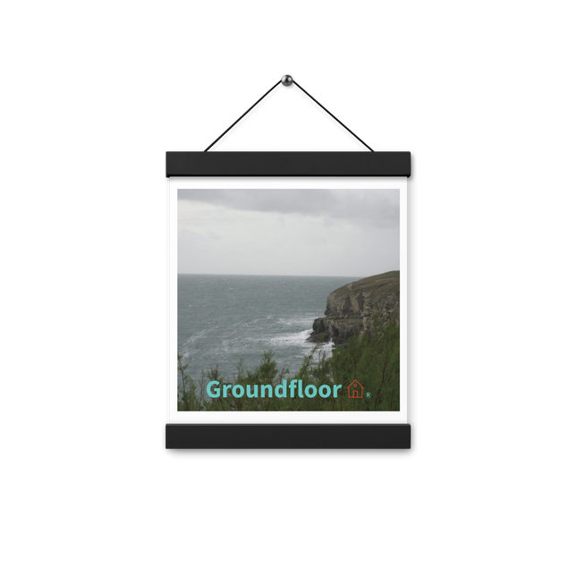 Seaside Serenity Poster with hangers with Groundfloor with House Logo