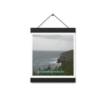 Seaside Serenity Poster with hangers with groundfloorview24 with House Logo