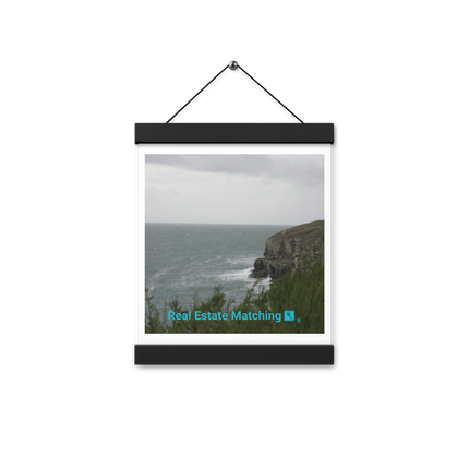 Seaside Serenity Poster with hangers with realestatematching with key Logo