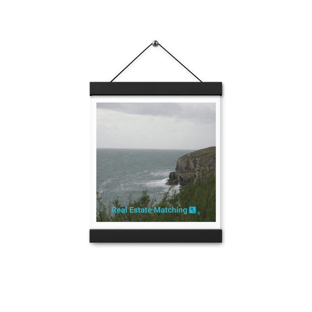 Seaside Serenity Poster with hangers with realestatematching with key Logo