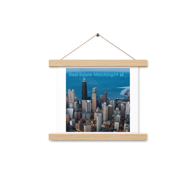 Beutiful Sinari Poster with hangers with Real Estate Matching24 Logo