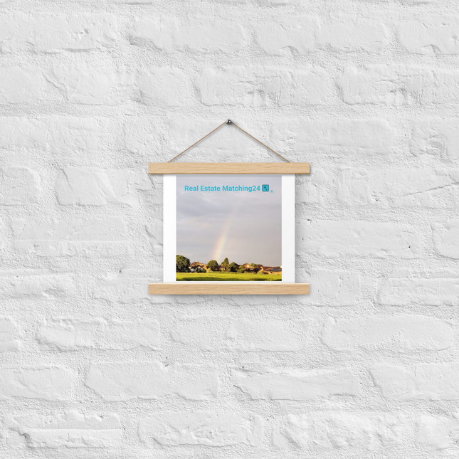 The Rainbow Sinari Poster with hangers with Real Estate Matching24 Logo