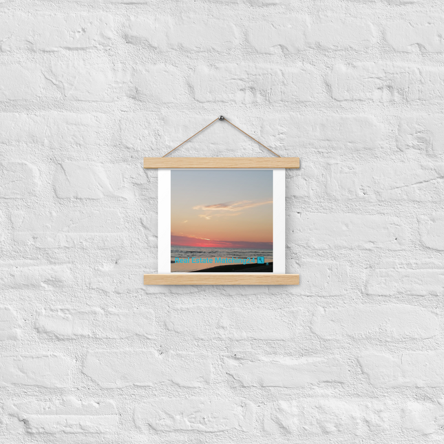 Sunset Sinari Poster with hangers with Real Estate Matching24 Logo