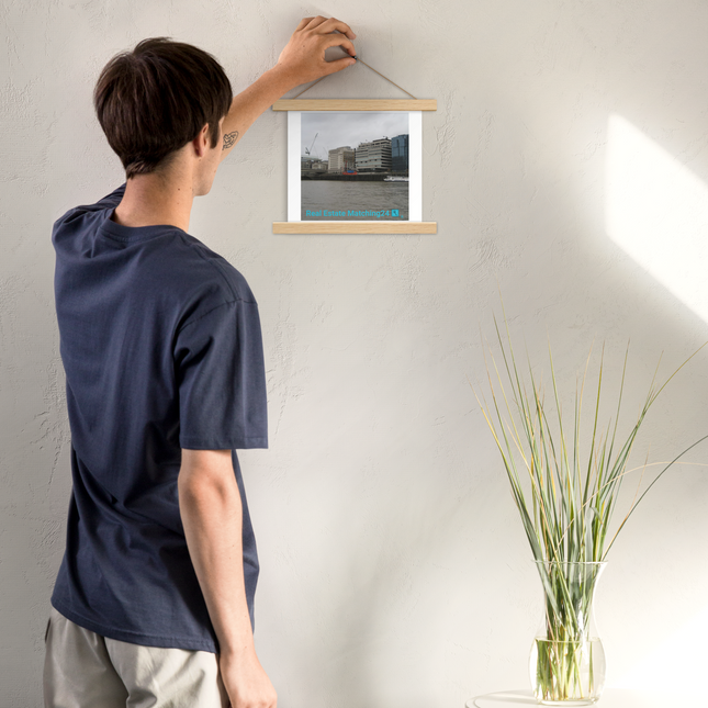 Beautiful Place Poster with hangers with Real Estate Matching24 Logo