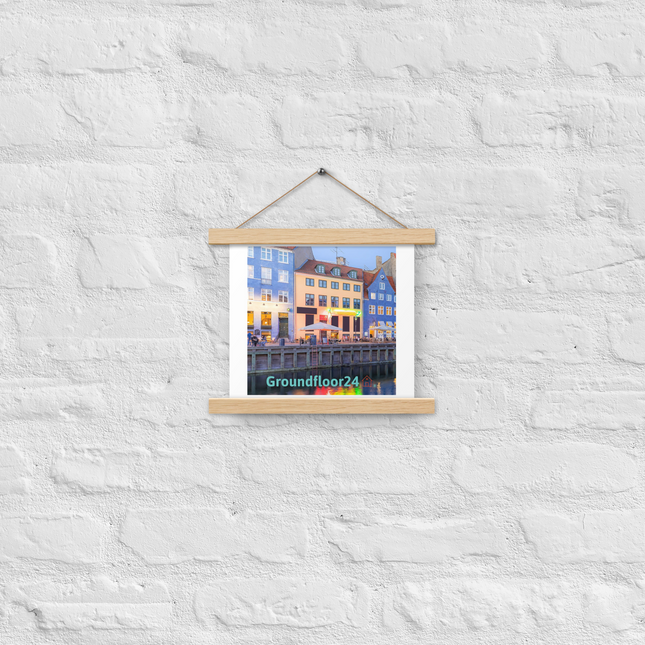 Nyhavn Poster with hangers with Groundfloor24 Logo
