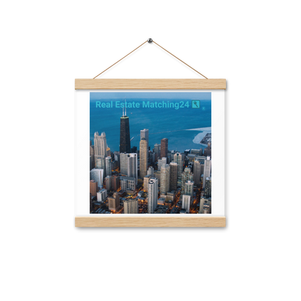 Beutiful Sinari Poster with hangers with Real Estate Matching24 Logo