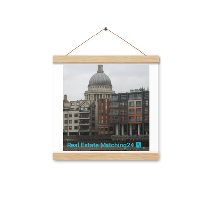 St. Paul's Cathedral Poster with hangers with Real Estate Matching24 Logo