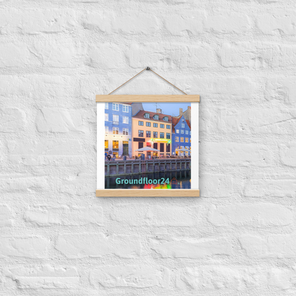 Nyhavn Poster with hangers with Groundfloor24 Logo