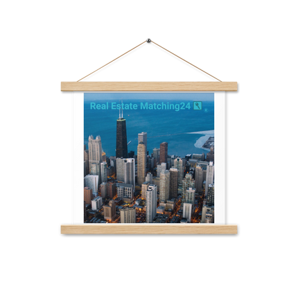 Beutiful Sinari Poster with hangers with Real Estate Matching24 Logo