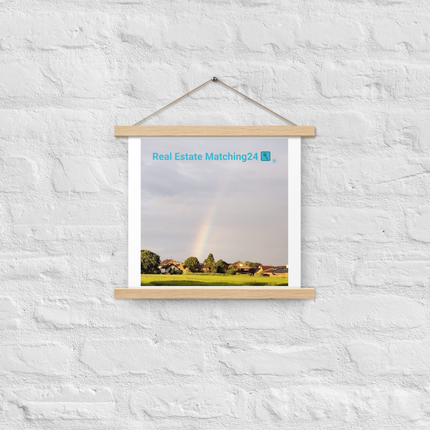The Rainbow Sinari Poster with hangers with Real Estate Matching24 Logo