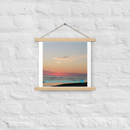 Sunset Sinari Poster with hangers with Real Estate Matching24 Logo