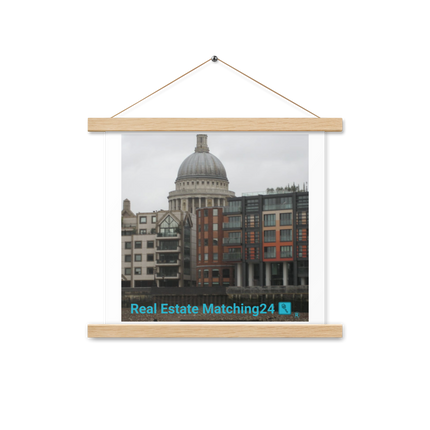 St. Paul's Cathedral Poster with hangers with Real Estate Matching24 Logo