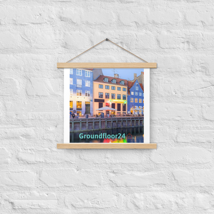 Nyhavn Poster with hangers with Groundfloor24 Logo