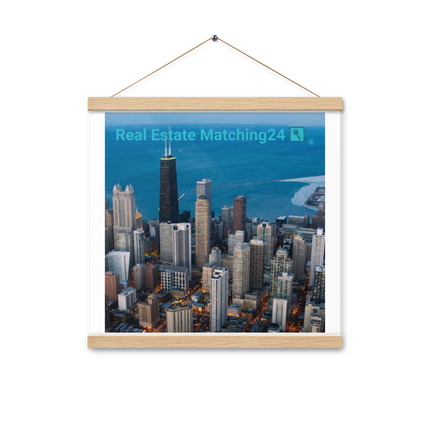 Beutiful Sinari Poster with hangers with Real Estate Matching24 Logo