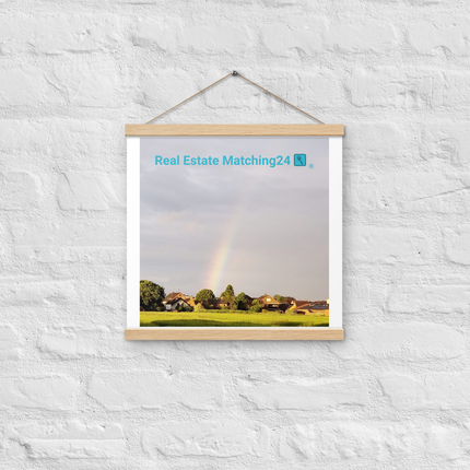 The Rainbow Sinari Poster with hangers with Real Estate Matching24 Logo